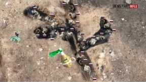 Footage dramatic!! Ukrainian drone destroys dozens Russian Wagner mercenaries in frontline Bakhmut