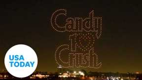 Drone show over New York celebrates Candy Crush's 10th anniversary | USA TODAY