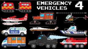 Emergency Vehicles 4 - Police Armored Vehicle,  Snow Rescue Truck, Helicopter - Smart Kids Pedia