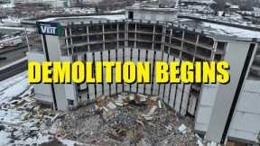 Southgate Office Plaza Bloomington, MN December 2022 Drone Footage - Demolition Begins