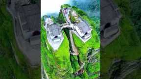 Aerial photography of Mount Fanjing  China  a beautiful and calm landscape  🛤⛩