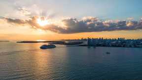 4K Miami Skyline Aerial Screensaver ┃DJI Mini 3 Pro