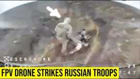 Russian troops got struck by Ukrainian FPV drones.