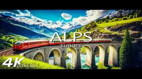 FLYING OVER THE ALPS (4K Video UHD) - Relaxing Music With Beautiful Nature Scenery For Stress Relief