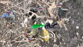 Horrible!! Ukrainian Commercial Drones destroy 740 Russian Forces in trench frontline Bakhmut