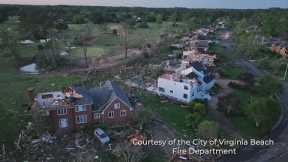 Drone footage: Virginia Beach tornado aftermath