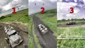Three Ukrainian FPV Drones Take Out Three UMZ Minelaying vehicles