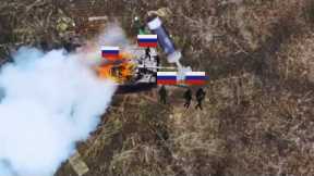 Ukrainian army drops bombs on Russian trenches with a drone