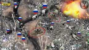 Horrible Footage!!! Ukrainian FPV Drones With RPG Bombs Brutally Kills Russian Soldiers In Trenches