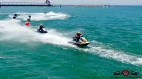 Race 4 Closed Course Jet Skis Michigan City July 9 Drone Footage 4K P1 AquaX Great Lakes Watercross