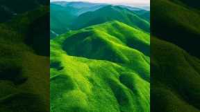 aerial photography of green mountains...