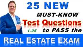 25 New Test Questions -HOW TO PASS THE REAL ESTATE EXAM - Questions 1-25  #realestateexam #housing