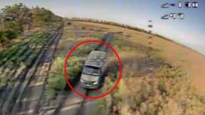 FPV Drone Strike Head On Into Russian Supply Truck
