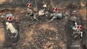 Horrible footage!! Ukrainian drones knockout and repel Russian soldiers in trenches near Bakhmut