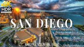 San Diego 4k drone view 🇺🇸 Flying Over San Diego | Relaxation Film With Calming Music - 4K HDR