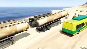 Israelian Military Tanks Convoy Completely Destroyed By Iranian Fighter Jets & Helicopter - GTA 5