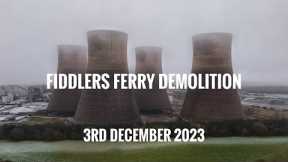 Fiddlers Ferry tower demolition 3rd Dec 2023 - aerial view