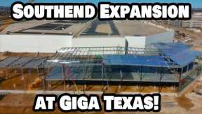 SOUTHEND EXPANSION AT GIGA TEXAS! - Tesla Gigafactory Austin 4K  Day 1/28/24 - Tesla Terafactory TX