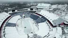 Highmark Stadium Crews Shoveling Snow from Seats - Buffalo Bills