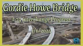 Skyline Symphony: Gordie Howe Bridge I-75 Interchange Progress | Aerial Drone Footage