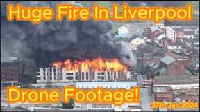 Huge Fire in Liverpool - Amazing Drone Footage !!   smoke seen for miles #bbc #itv #echo
