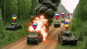 No Escape: Ukrainian FPV Drones Trap Dozens of Russian Vehicles in Convoy